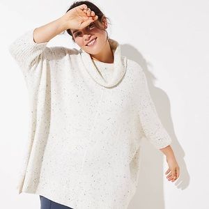 NWT Loft Speckled Turtleneck Poncho Sweater XXL